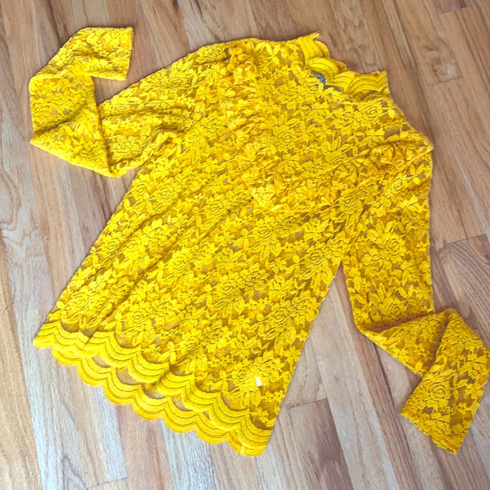 Ruffle lace long sleeve blouse